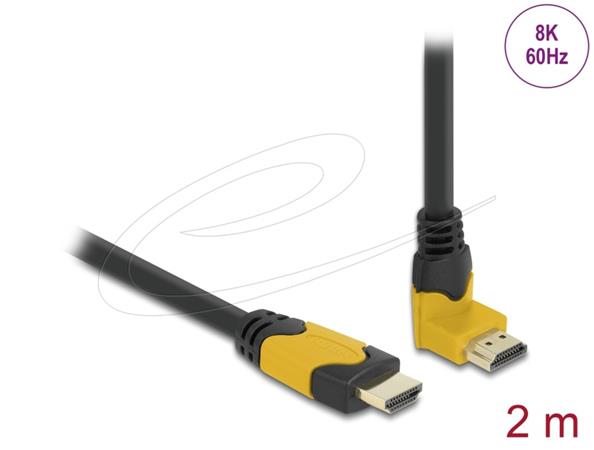 Delock High Speed HDMI kabel samec přímý na samec 90° pravoúhlý nahoru 48 Gbps 8K 60 Hz 2 m 86989