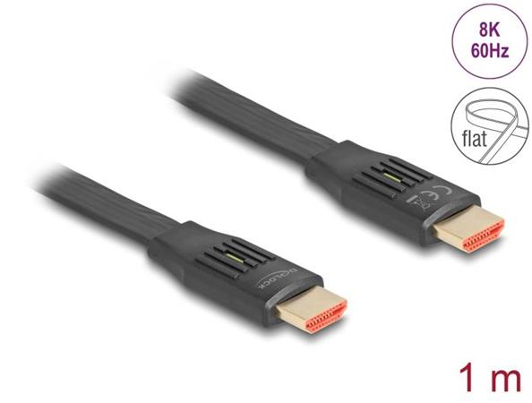 Delock High Speed HDMI plochý stuhový kabel 48 Gbps 8K 60 Hz 1 m 81001