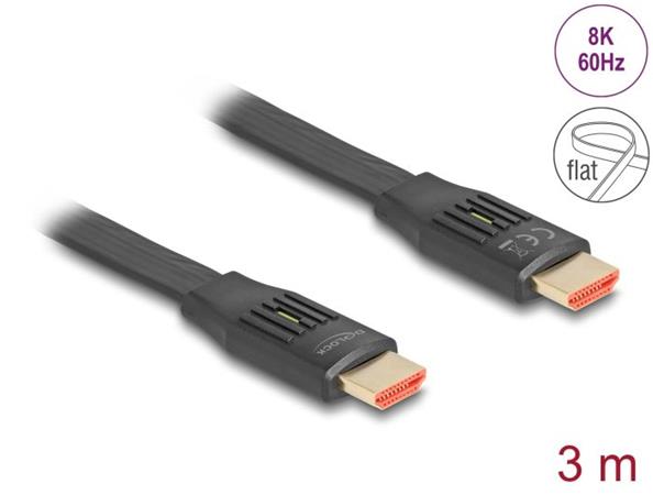 Delock High Speed HDMI Plochý stuhový kabel 48 Gbps 8K 60 Hz 3 m 81003
