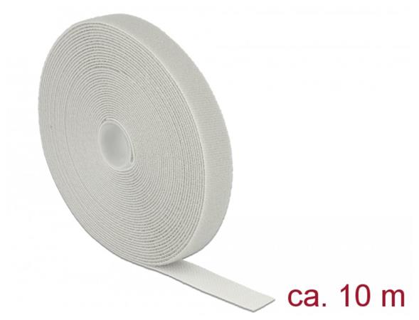 DeLOCK Hook-and-loop fastener - Kabelová stahovací páska - 10 m - šedá 18281
