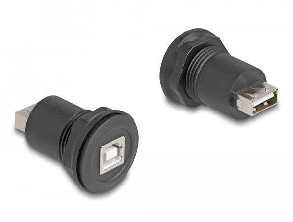 Delock Integrovaný konektor z USB 2.0 Typu-B na USB 2.0 Typu-A, černý 66744
