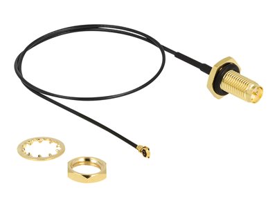 Delock - Kabel antény - RP-SMA (R) do MHF I (Z) - 35 cm - 1.13 mm - koaxiál - černá