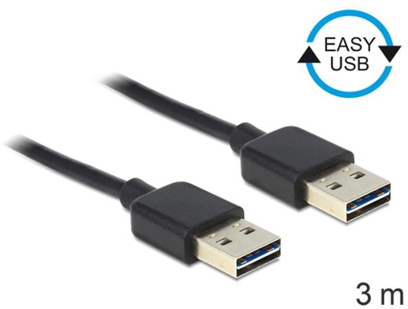 Delock Kabel EASY-USB 2.0-A samec > samec 3 m 83462