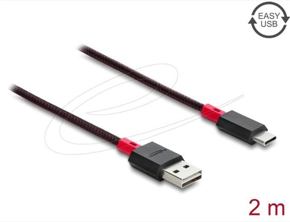 Delock Kabel EASY-USB 2.0 Typ-A samec na USB Type-C™ samec 2 m černý 81543