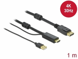 Delock Kabel HDMI na DisplayPort 4K 30 Hz 1 m 85963