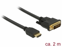 Delock Kabel HDMI na DVI 24+1 obousměrný 2 m 85654