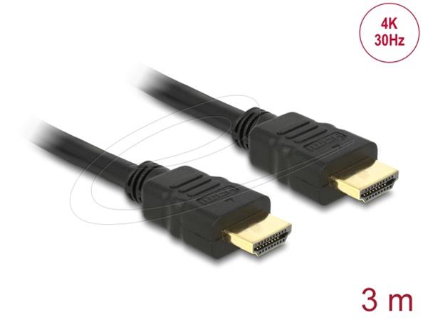 Delock Kabel High Speed HDMI with Ethernet – HDMI A samec > HDMI A samec 4K 3m 84408