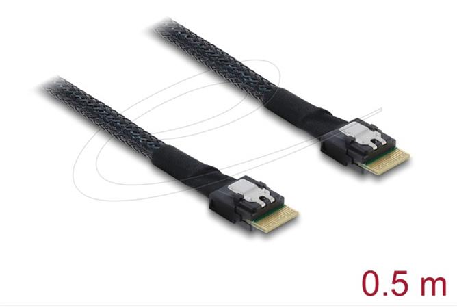 Delock Kabel PCIe 4.0 Slim SAS SFF-8654 4i na Slim SAS SFF-8654 4i, 0,5 m 83016