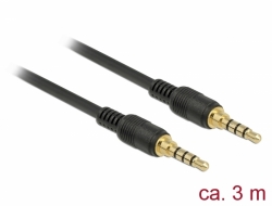 Delock Kabel Stereo Jack 3,5 mm 4 pin samec > samec 3 m černý 85601