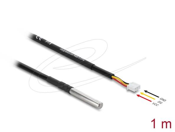 Delock Kabel teplotního senzoru s 3 pinové zásuvce pinové hlavy konektoru DS18B20, 1 m 91386