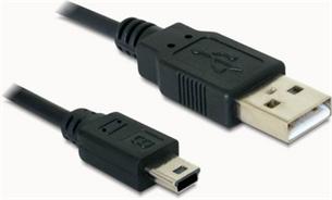 Delock kábel USB 2.0 A-samec > USB mini-B 5-pin samec pravouhlý, 0,7 metra
