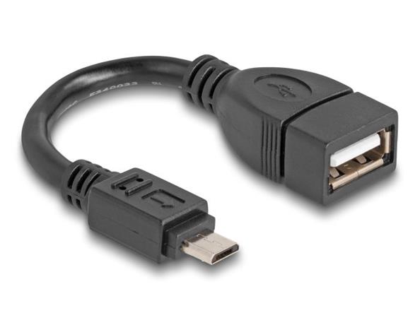 Delock Kabel USB 2.0 OTG Typ Micro-B samec na Typ-A samice 11 cm 83018