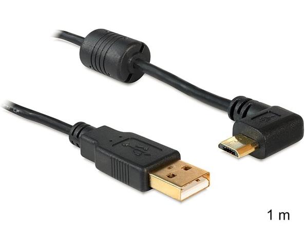 DeLOCK - Kabel USB - USB (M) do Micro USB typ B (M) - 1 m - konektor 90° 83147