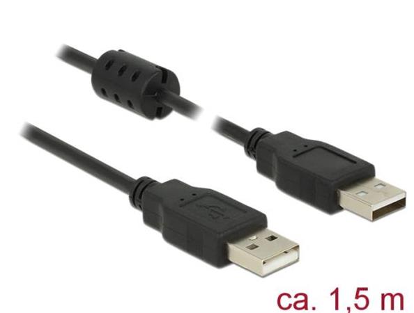 DeLOCK - Kabel USB - USB (M) do USB (M) - USB 2.0 - 1.5 m - černá 84890
