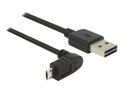 DeLOCK - Kabel USB - USB (M) rovné do Micro USB typ B (M) úhlový - USB 2.0 - 3 m - reverzibilní kon 83857