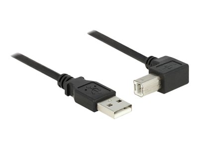 DeLOCK - Kabel USB - USB typ B (M) do USB (M) - USB 2.0 - 1 m - konektor 90° - černá 83519