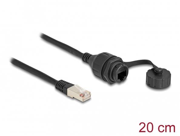 Delock Kabel ze zástrčkového konektoru RJ50 na zásuvkový konektor RJ50 pro vestavné aplikace, s těsnicí krytkou dl 87893