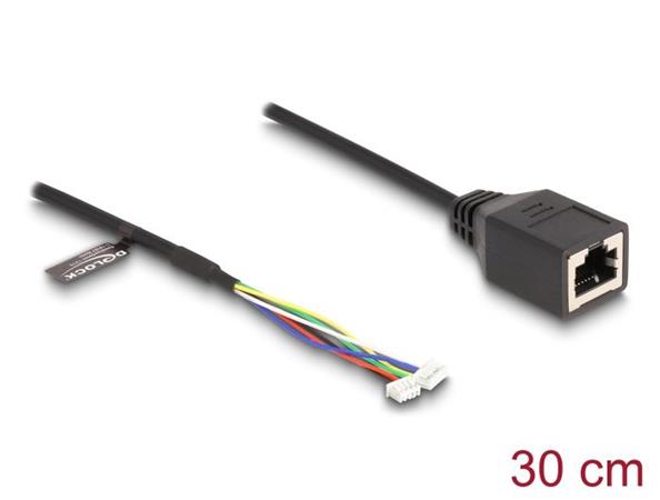 Delock Kabel ze zásuvky RJ45 na zásuvkový pinový konektor, 1,25 mm, 4 pinový a zásuvkový pinový konektor, 1,25 mm, 88007