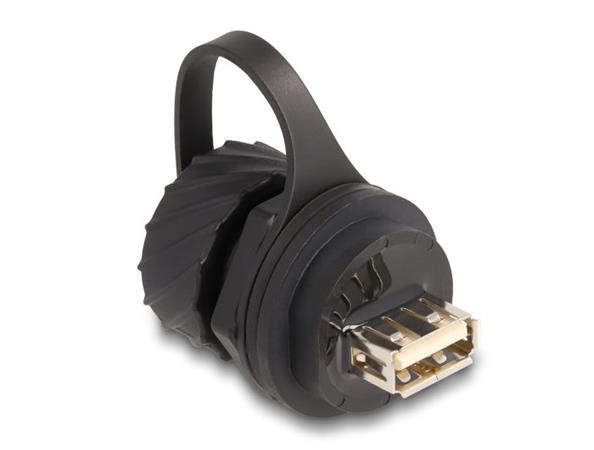Delock Kabelový konektor USB 2.0 Typ-B ze zásuvky na zásuvku USB 2.0 Typ-A k instalaci s bajonetem ochrannou krytk 88010
