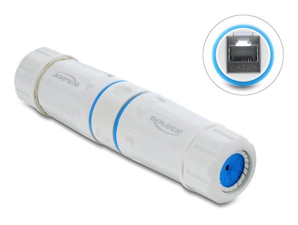 Delock Kabelový konektor ze zásuvky RJ45 na zásuvku RJ45, Cat.6A, se závitem M23.5 x 1,5 mm, s prachotěsností a vo 90661