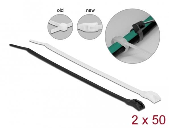 Delock Kabelový úvazek s plochou hlavou, D 280 x Š 3,6 mm, 100 ks 19483