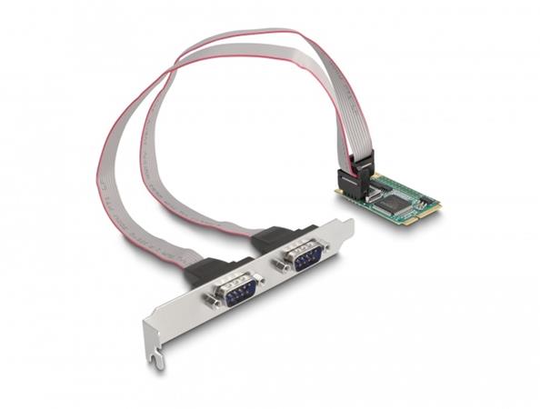 Delock Karta Mini PCIe full size, 2 x sériové RS-232 D-Sub, devítipinové 95273
