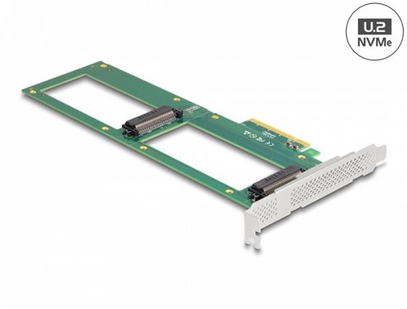 Delock Karta PCI Express 4.0 x8 na 2 x interní U.2 NVMe SFF-8639 - rozvětvení 90091