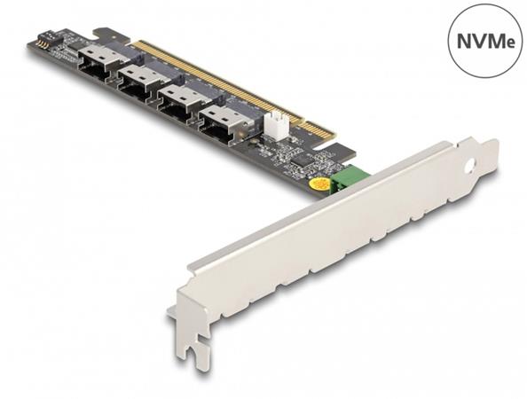 Delock Karta PCI Express x16 na 4 x interní SFF-8654 4i NVMe - rozvětvení 90111