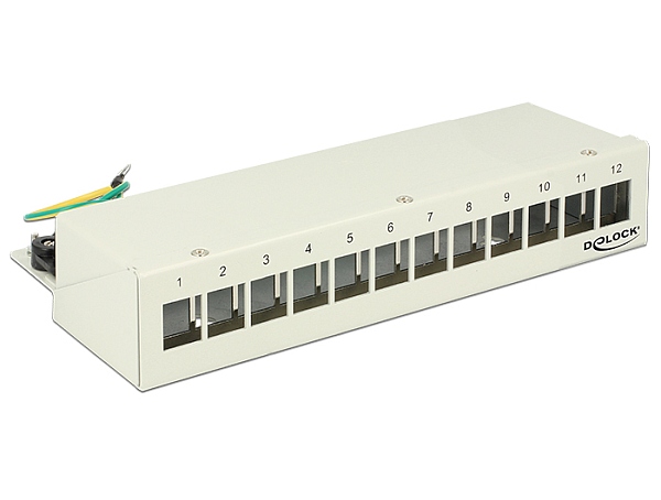 Delock Keystone Desktop Patch Panel 12 Port grey 43335