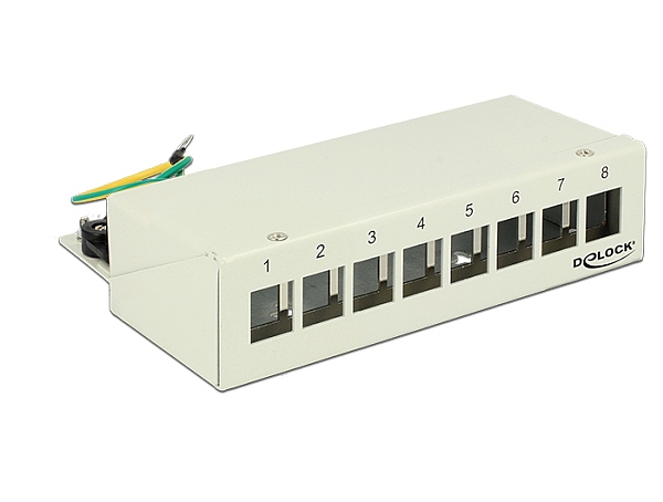 Delock Keystone Desktop Patch Panel 8 Port grey 43336