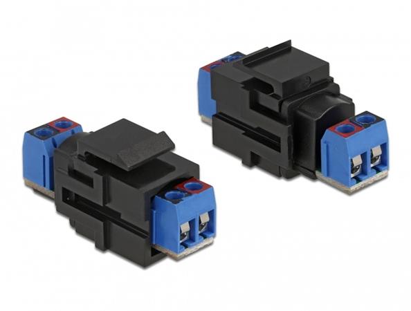 Delock Keystone modul 2 pin svorkovnice > svorkovnice černá 86867