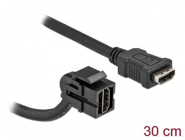 Delock Keystone modul HDMI samice 110° > HDMI samice s kabelem černá 86853