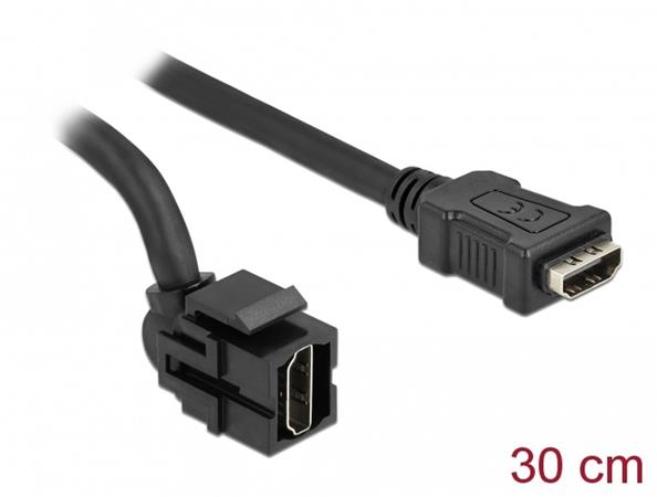 Delock Keystone modul HDMI samice 250° > HDMI samice s kabelem černá 86854
