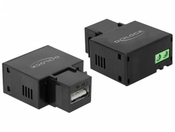 Delock Keystone Modul mit USB Typ-A Ladebuchse 1 A schwarz 86505