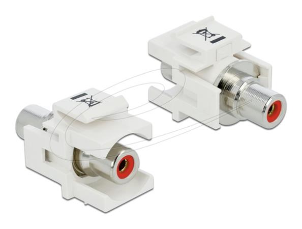 Delock Keystone modul RCA samice > RCA samice červená / bílý