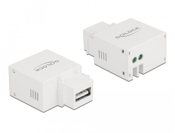 Delock Keystone Modul s nabíjecím portem USB A, 2.1 A, bílá 87791