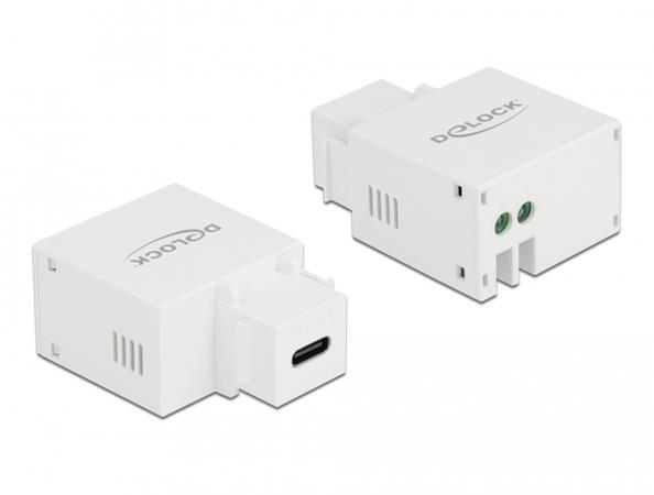 Delock Keystone Modul s nabíjecím portem USB C, 2.1 A, bílá 87792