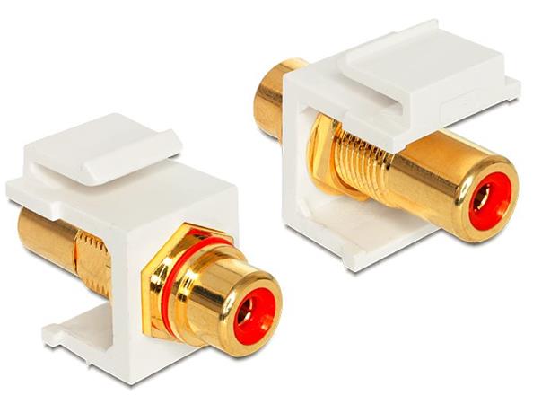 Delock Keystone module RCA samice > RCA samice,pozlacen,červený