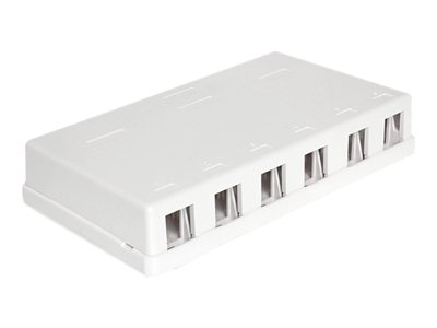 DeLOCK Keystone Surface Mounted Box - Kryt zásuvné jednotky - bílá - 6 portů 86227
