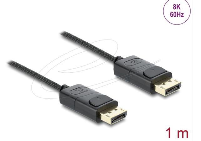 Delock Koaxiální kabel DisplayPort 8K 60 Hz s pleteným opláštěním 1 m 81673
