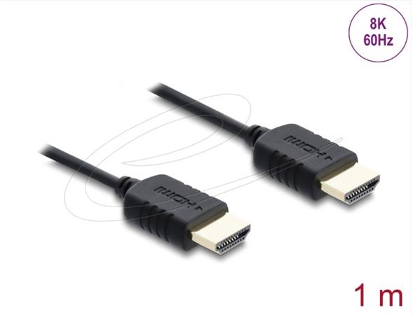 Delock Koaxiální kabel High Speed HDMI 8K 60 Hz 48 Gbps s pleteným opláštěním 1 m 81681