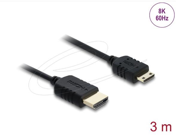 Delock Koaxiální kabel High Speed HDMI HDMI samec na Mini HDMI samec 8K 60 Hz 3 m 81686