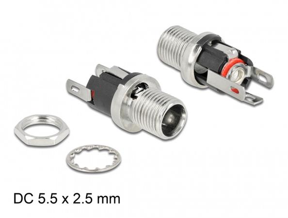 Delock Konektor DC 5,5 x 2,5 x 12,0 mm, zásuvková hlavice, pájecí verze 90057