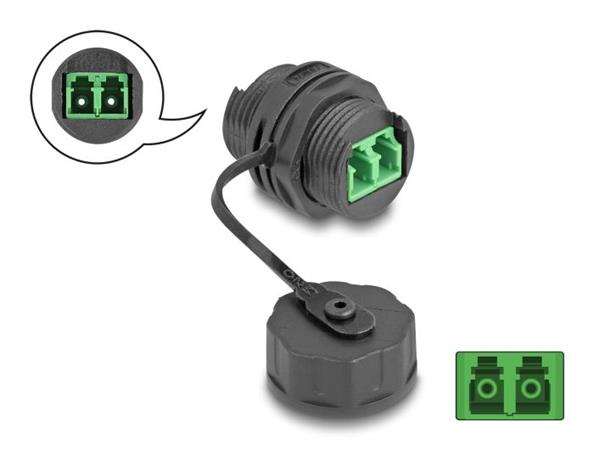 Delock Konektor optických kabelů ze zásuvky LC Duplex na zásuvku LC Duplex, s ochrannou krytkou, vodotěsný 88033