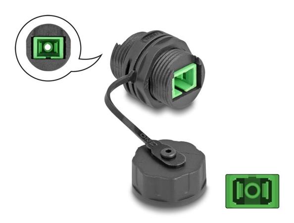 Delock Konektor optických kabelů ze zásuvky SC Simplex na zásuvku SC Simplex, s ochrannou krytkou, vodotěsný 88032