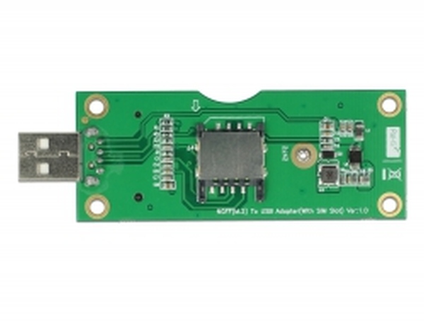 Delock Konvertor USB 2.0 Typ-A samec > M.2 Key B se SIM slotem 63446