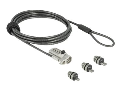 DELOCK, Laptop security cable with 3 lockheads a 20677