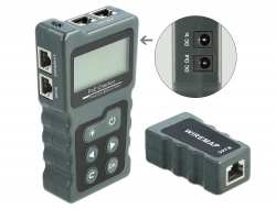 Delock LCD kabelový testr RJ45 / PoE / DC 63110