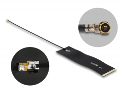 Delock LoRa Anténa 863 - 928 MHz MHF® 4 samec 1,68 dBi 1.13 15 cm FPC černá samolepící 12648