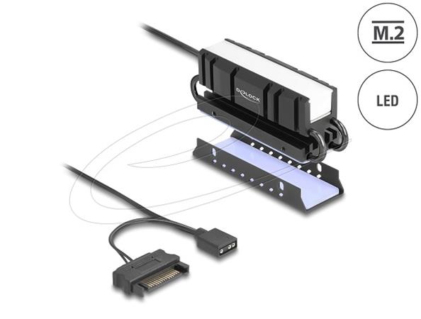 Delock M.2 Chladič pro SSD 2280 s RGB LED osvětlením 18460